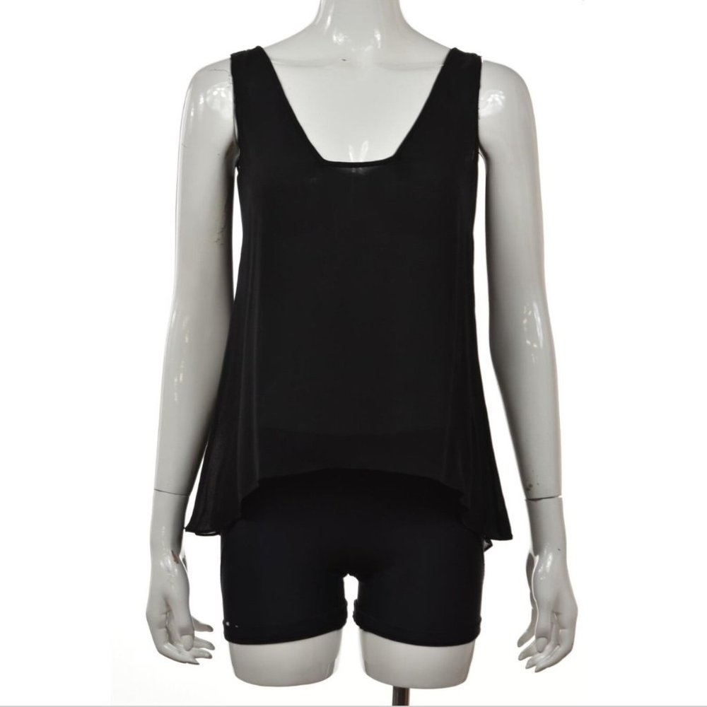 Diane Von Furstenberg 100% Silk Shell Top - Size 6, Black